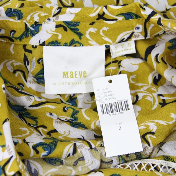 Anthropologie Top Maeve Janie Shirt NEW Rabbit Bunny Blouse - Picture 8 of 9